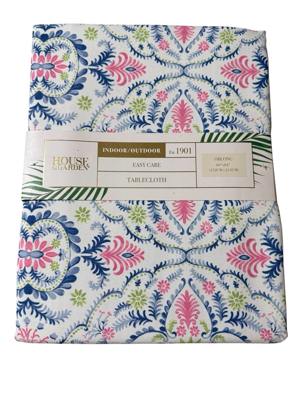 House & Garden Celeste Medallion-Blue-Tablecloth Oblong 60 x 84 New